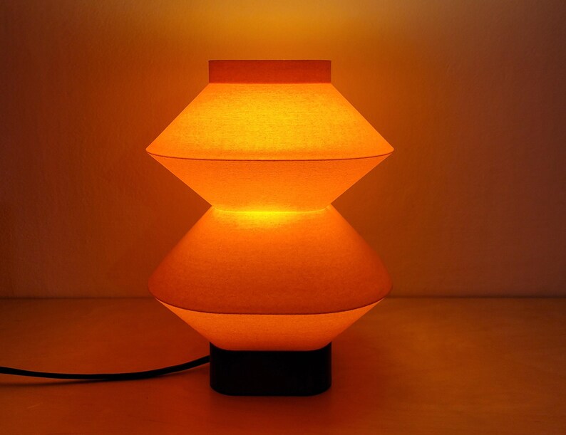Handmade Table Lamp Oak Wood, Japandi Bedside Light, Eco Biopolymer, Sustainable, Warm Light, Made to Order, Minimalist Design image 8