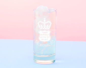 Personalised 'Let The Fun Be Gin' Hi Ball Glass