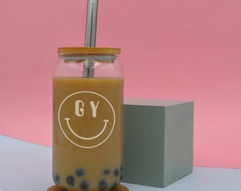 Personalised Bubble Tea Boba Iced Coffee Mug With Straw