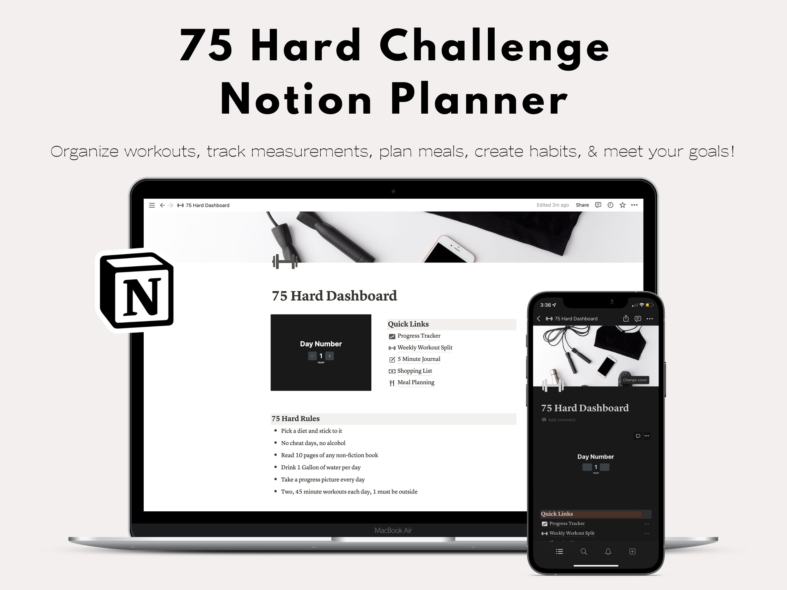 75 Hard Challenge Notion Template 75 Hard Challenge Notion Template