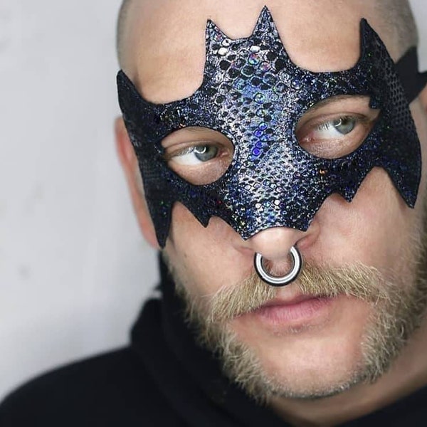 Maske *Holo Bat* - Fledermaus | Ledermaske | Cosplay | Halloween | Carnival