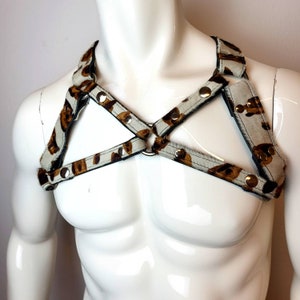 Leather Harness Cowboy wild animal print