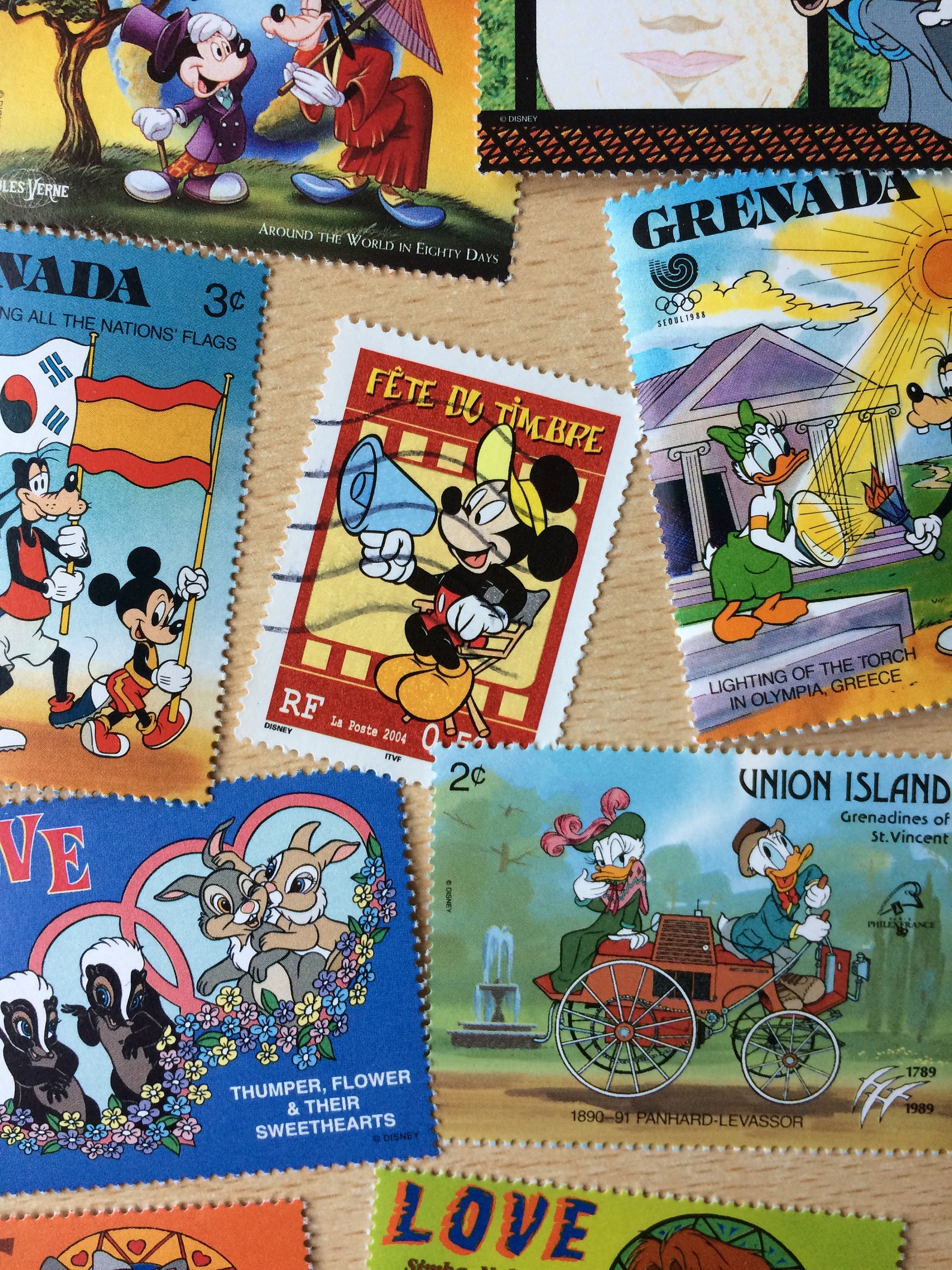 Disney Postage Stamps Worldwide Used for Junk Journals Travel Etsy