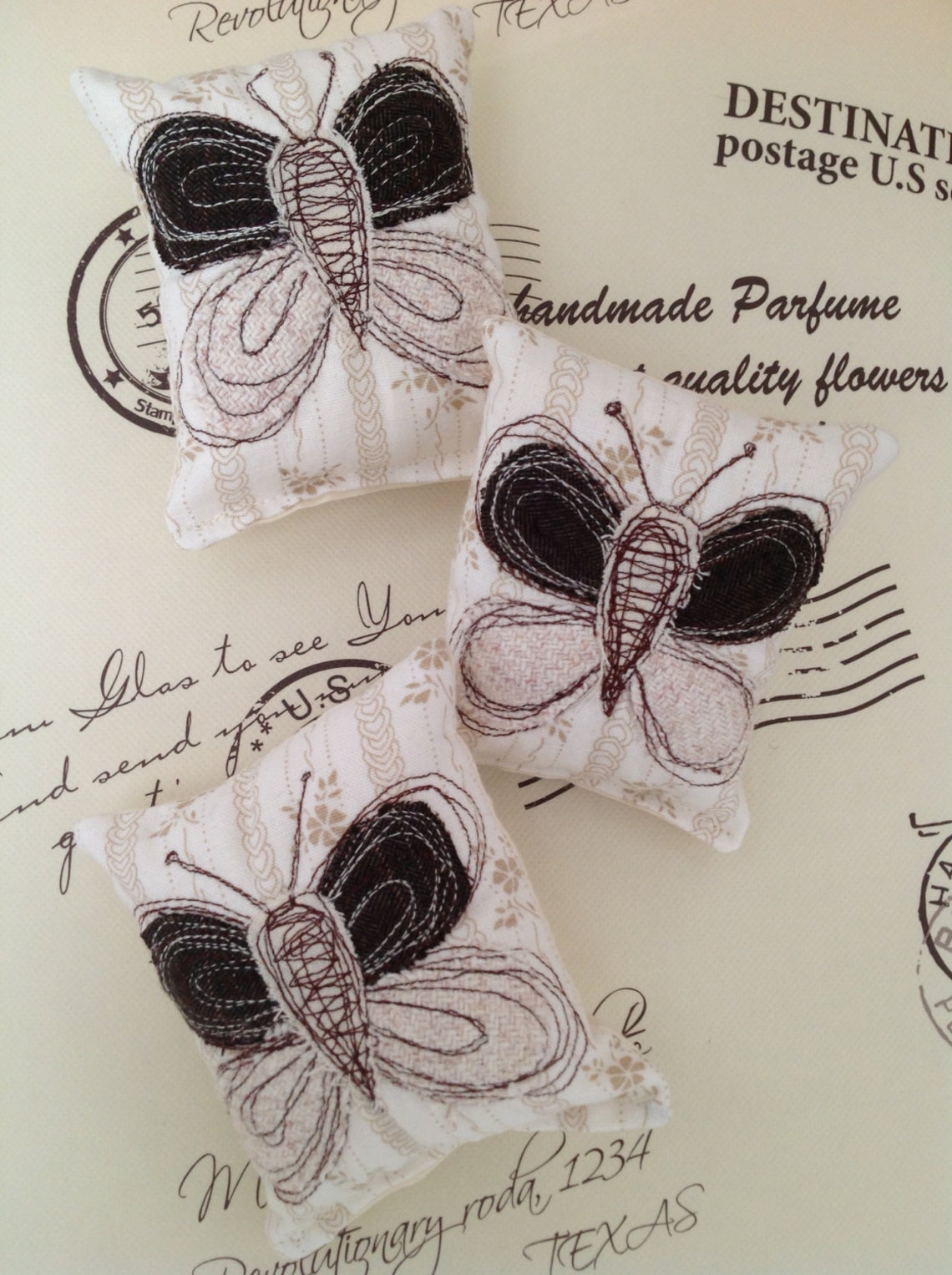 Handmade Pin Cushion with Butterfly Design Made from Vintage Etsy