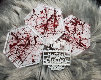 Horror Blood Splatter coasters, blood, True Crime, Crime Junkies, custom , Free Shipping