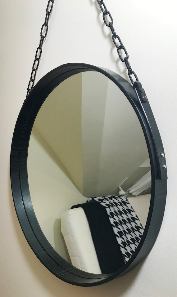 LOFT ketting opknoping spiegel zwart 60cm spiegel - Etsy