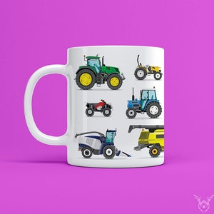 Farm Vehicles mug - Tractor mug - Farmer mug - Tractors Coffee Cup - Tractor gift - Farmer gift - Farming Gift - Gift for farmer - Tractors