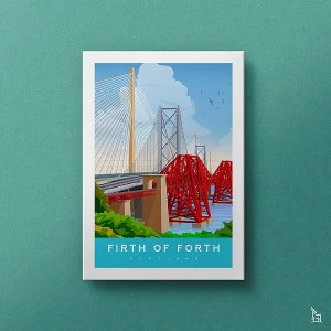Forth Bridges Print - Three Bridges Print - Edinburgh Art - Travel Art ...