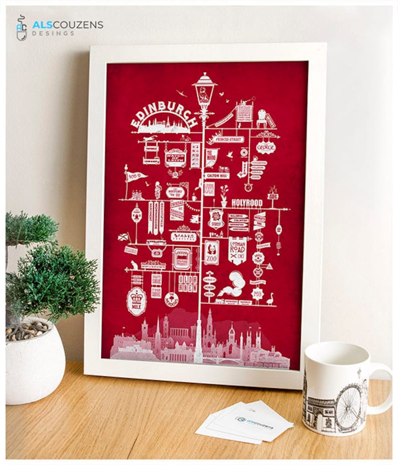 Edinburgh Art Edinburgh Print Edinburgh gift Edinburgh Etsy