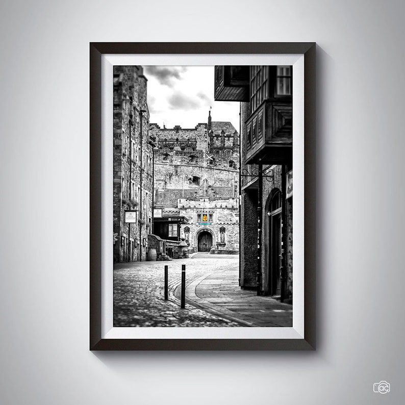 Edinburgh Black White Photography Edinburgh Castle Scotland Etsy