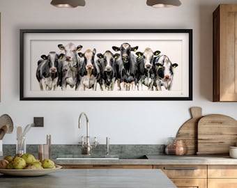 Dairy Cattle Art Print - Cow Painting - Cattle Art - Holstein - Friesian Cow - Cow Gifts - Farm Art - Milkers - Dairy Cow Farm Wall Art