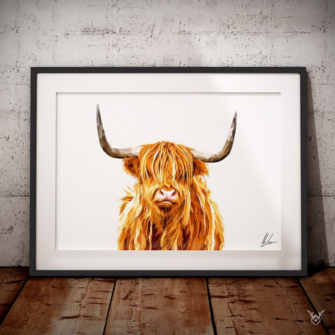 Highland Cow Print Highland Cow Art Highland Cow Painting Etsy UK
