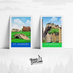 St Andrews Old Course Scotland Travel Art Print | Golf Course Wall Art ...