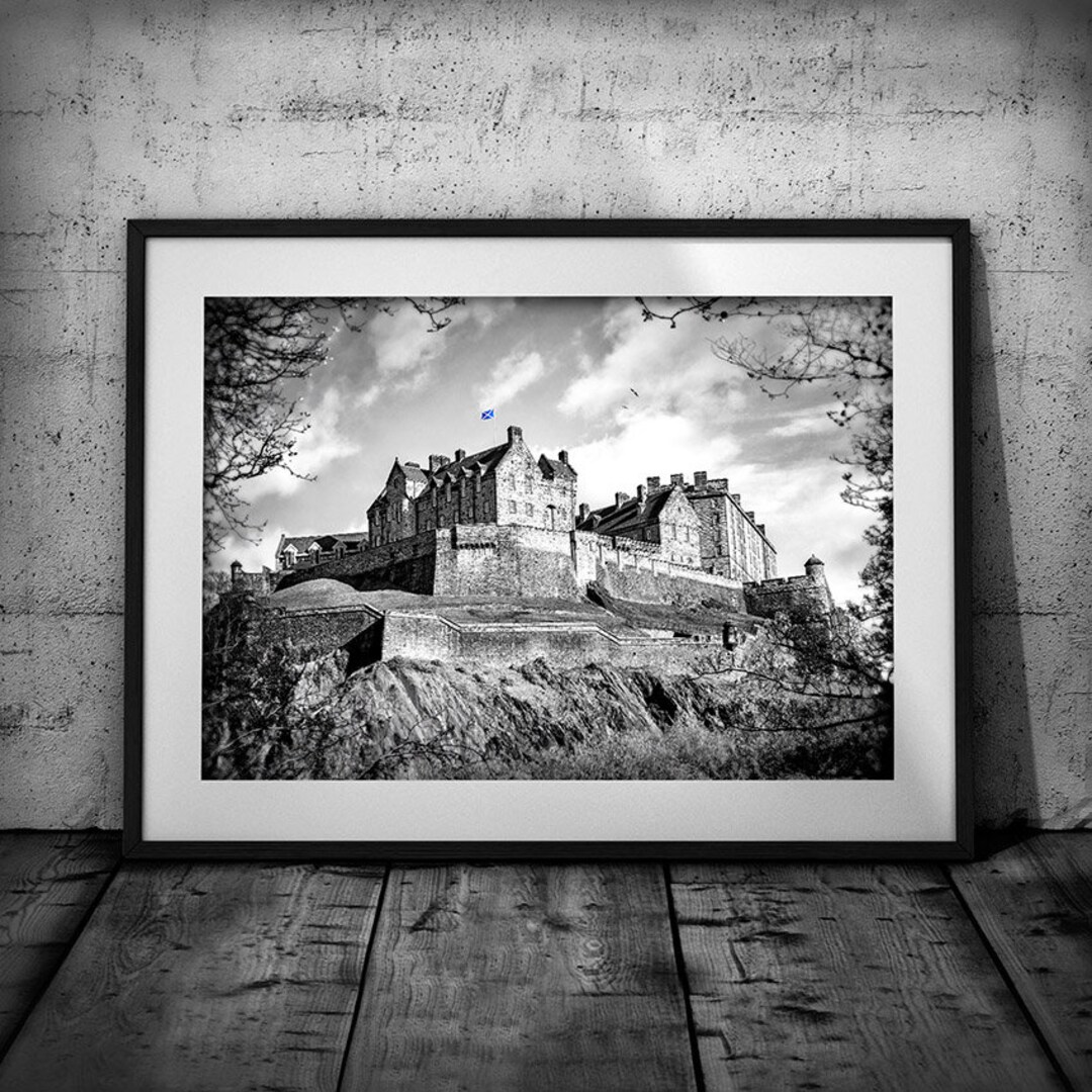 Edinburgh Castle Print Edinburgh Black and White Photography Etsy
