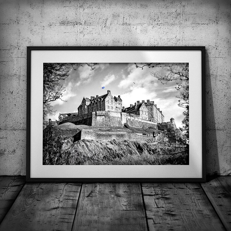 Edinburgh Castle Print Edinburgh Black and White Photography Etsy UK