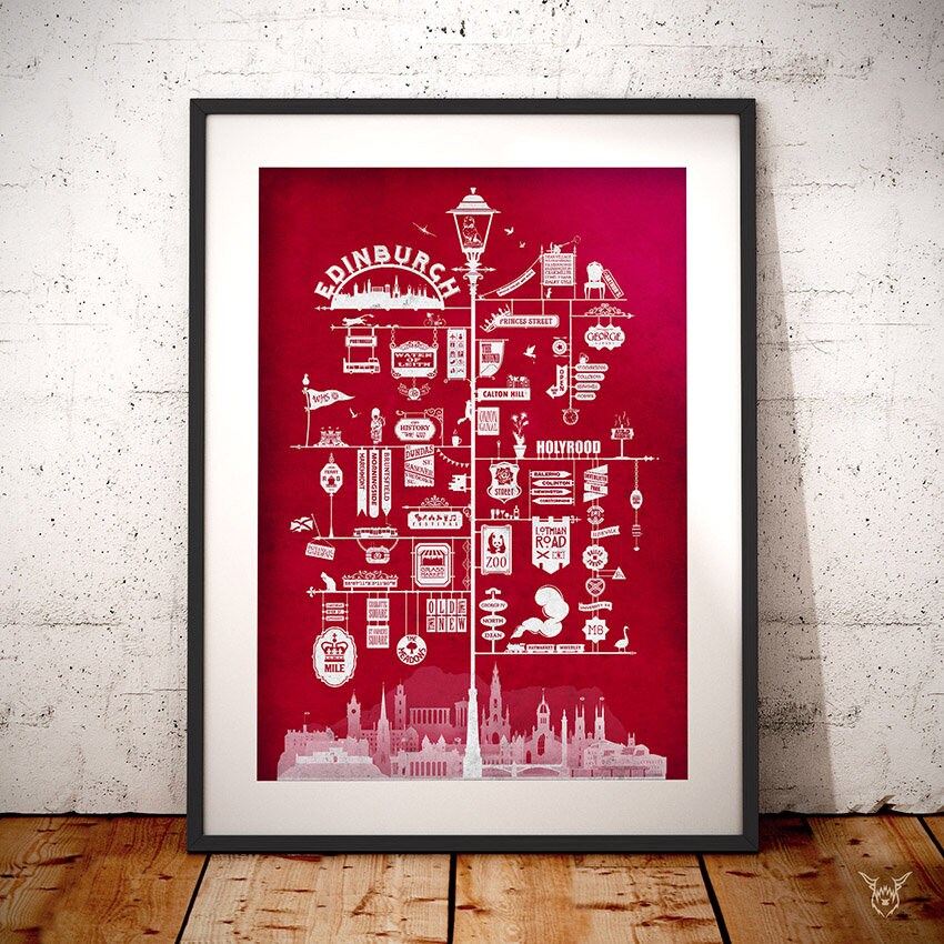Edinburgh Art Edinburgh Print Edinburgh gift Edinburgh Etsy