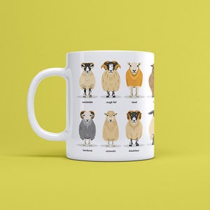 Sheep mug - Sheep breeds mug - Sheep gifts - farm mug - farm animal mug - Vet Gift - Sheep gift - Farming mug - British sheep breeds mug