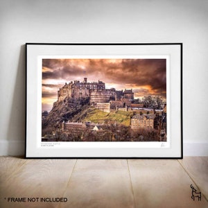 Edinburgh Castle Photography - Edinburgh Castle Art Print - Edinburgh skyline print - Scotland Photography - Travel art - Edinburgh Castle