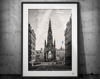 Edinburgh Black White Photography, Edinburgh print, Scotland gifts, Travel art, Scotland, Edinburgh Photography, Modern Black White Print