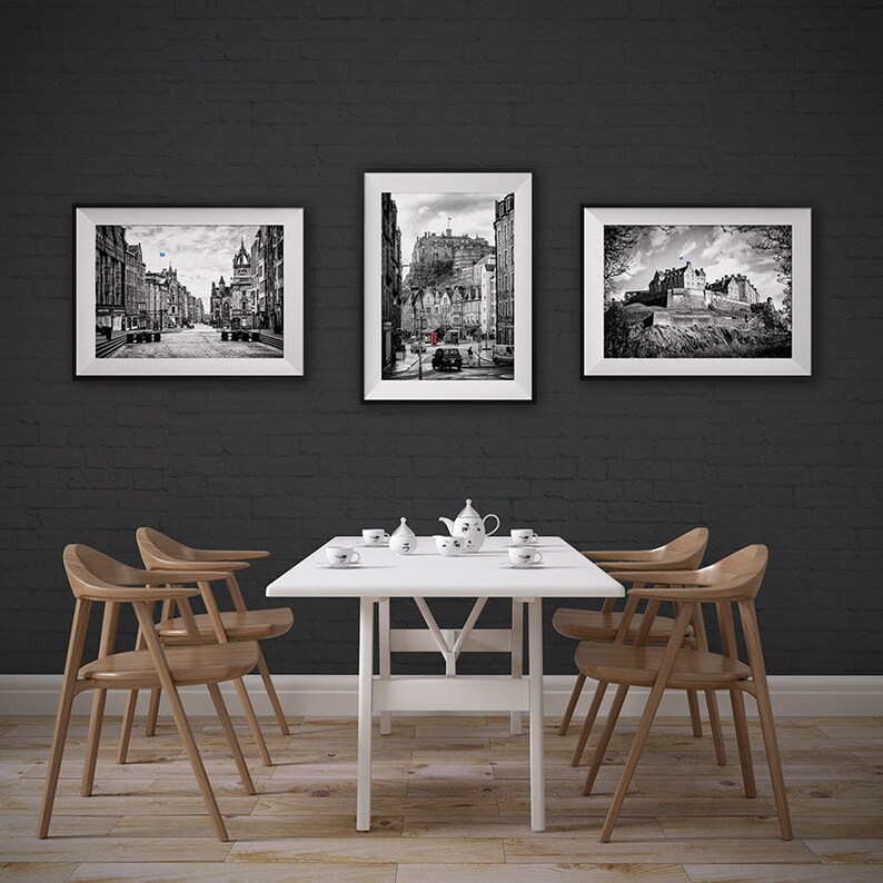 Edinburgh Castle Print Edinburgh Black and White Photography Etsy