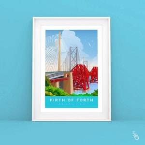 Forth Bridges Print - Three Bridges Print - Edinburgh Art - Travel Art ...