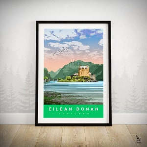 Eilean Donan Castle Art Print - Scotland Travel Poster - Scottish Castle Print - Highlands Art Print - Scottish Bucket List Print - Scotland