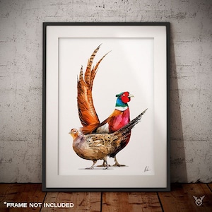 Pheasant Print - Pheasant Painting - Pheasant Art Print - Wildlife Art - Pheasant gift - game birds print - Farmhouse decor - Country art