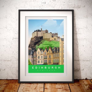 Edinburgh Castle - Edinburgh Art Print - Edinburgh Art - Edinburgh Print - Scottish Vintage poster - Edinburgh Poster - Bucket List Poster