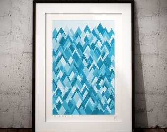 Wainwright Print - Seenplatte - Wainwright Bagging - England Travel Art - Poster - Die Wainwrights - Klettergeschenk