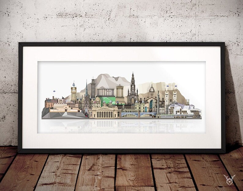 Edinburgh Edinburgh Print Edinburgh Skyline Art Print Etsy UK