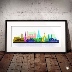 Edinburgh Print - Edinburgh Poster - Edinburgh Art - Scotland Print - Edinburgh skyline - Scottish gifts - Edinburgh Castle