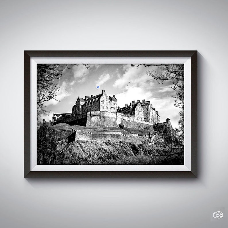 Edinburgh Castle print Edinburgh Black and White photography Etsy