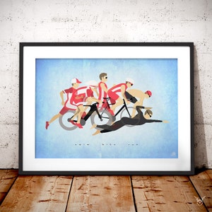 Triathlon Print - Triathlon Art - Triathlete gifts - Triathlon Gifts - Triathlete Gifts - Triathlon poster - Gifts for runners