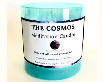 The Cosmos Handmade Meditation Candle, Coconut & Soy Wax Blend, Scented Candle, Yoga, Candles, Meditation, Relaxing, Container Candles