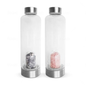 Crystal Water Bottle - Gemstone Water Bottle - Infused Water Bottle - Travel Sleeve
