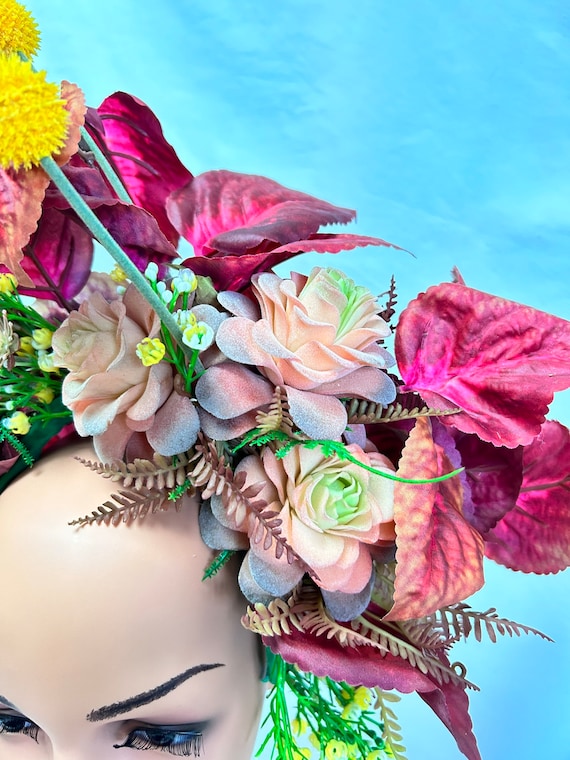 Large floral deals headpiece