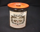Vintage Gold Label Glass Jar Cigar Miramar Humidor Empty in Great Original Condition