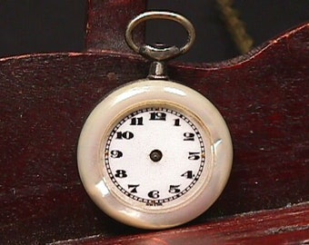 An Antique Hirsch Marked Mother of Pearl Looking 29.5mm Pocket Watch Case, and a Nice Original Dial as-is   # 5