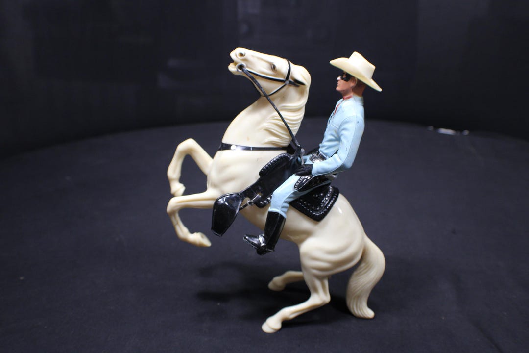 A Vintage 1950's Hartland the Lone Ranger and His Rearing Horse Silver ...