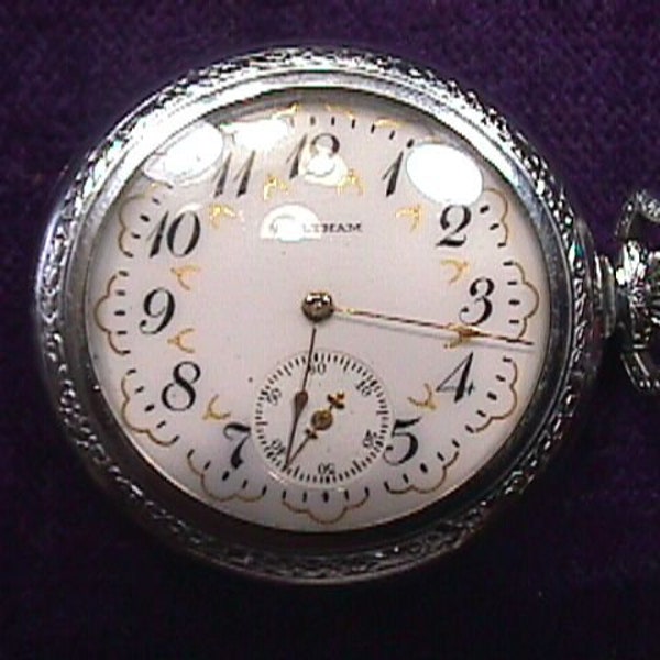 An Antique 1904 American Waltham Watch Co. 6 Size 15 Jewels Seaside not running Pocket watch   # 13