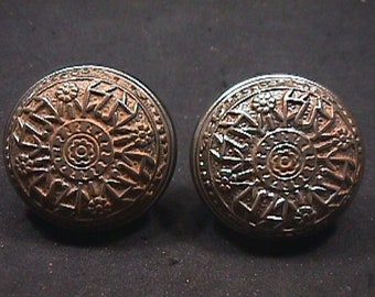 An Antique Pair of All Metal & Very Unique Design Door Knobs Ready to Use