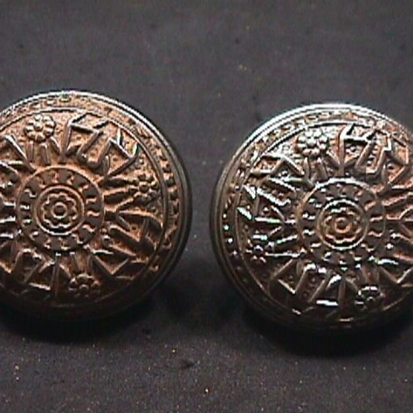 An Antique Pair of All Metal & Very Unique Design Door Knobs Ready to Use