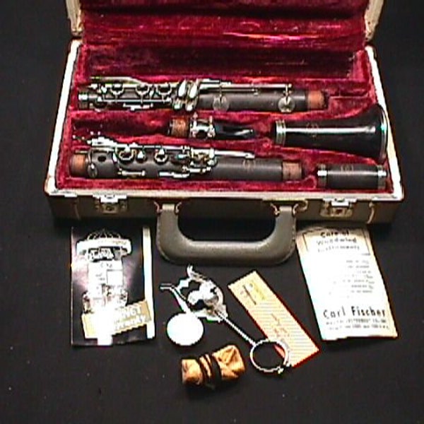 A French Made La Marque Granadilla Wood Bb  Clarinet in it's Original Case & Ready to Play with Extras   14 C