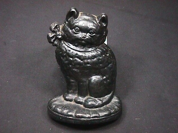 Antique Cast Iron Cat Door Stop In Great Original Condition Etsy