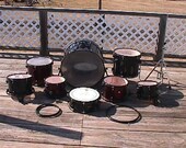 A Nine Piece Collection of Sound Percussion Drums High Hat Ready to be Used for PICK UP ONLY