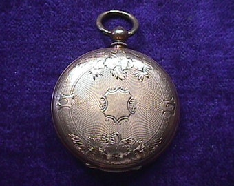 An Antique 1850's L. Reymon Locke Key Wind Hunter Case Pocket Watch Running   # 7