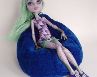 Muebles para casa de muñecas: puf, sillón, sillón miniatura a escala 1/6. Accesorios para casa de muñecas. Apto para muñecas de 30 cm. Color personalizado.