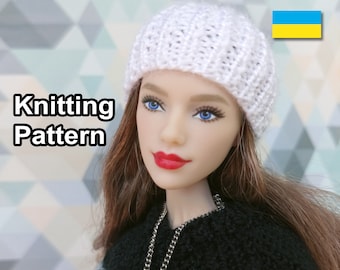 Doll Beanie Knitting Pattern: Ribbed Hat for 1/6 Scale Dolls (PDF Pattern)