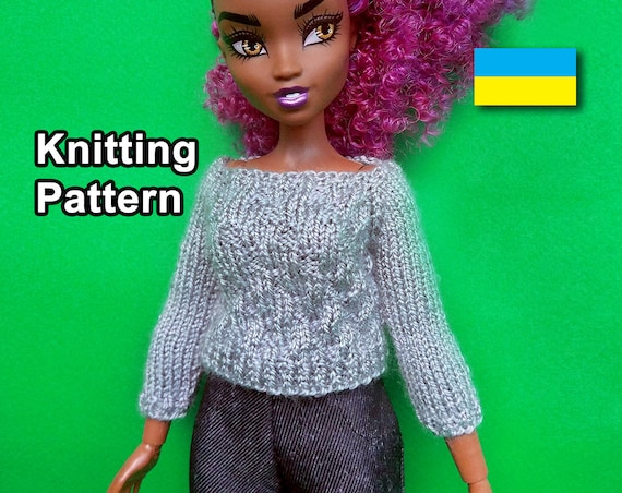 PDF Pattern Knitted Doll Sweater. Instructions Craft Dolls | Etsy