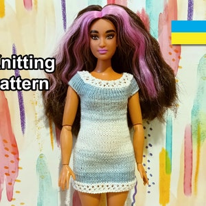 PDF Pattern Knitted Doll Dress 1/6 Scale. Instructions - Etsy